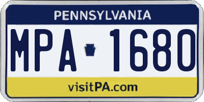 PA license plate MPA1680