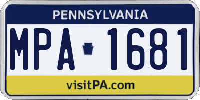 PA license plate MPA1681