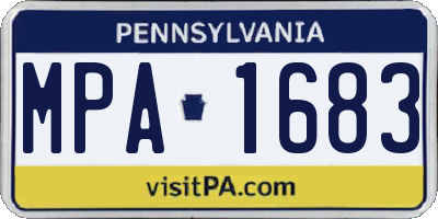 PA license plate MPA1683