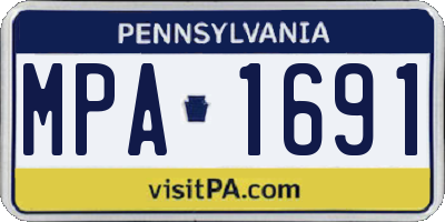 PA license plate MPA1691