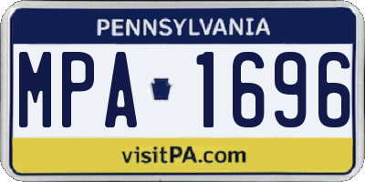 PA license plate MPA1696