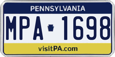 PA license plate MPA1698
