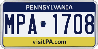 PA license plate MPA1708