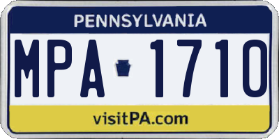 PA license plate MPA1710