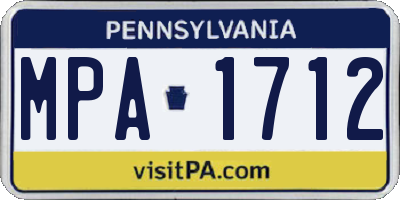 PA license plate MPA1712