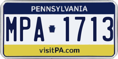 PA license plate MPA1713