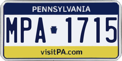 PA license plate MPA1715
