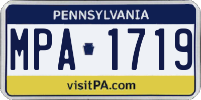 PA license plate MPA1719