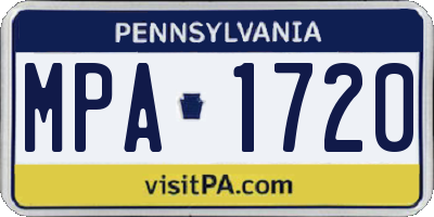 PA license plate MPA1720