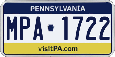 PA license plate MPA1722