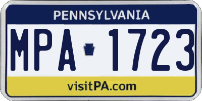 PA license plate MPA1723
