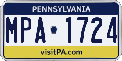 PA license plate MPA1724