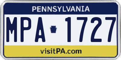 PA license plate MPA1727