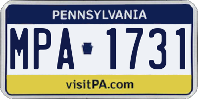 PA license plate MPA1731