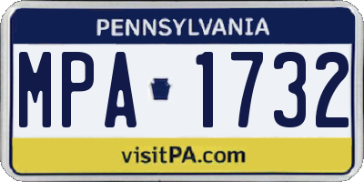 PA license plate MPA1732
