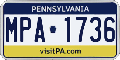 PA license plate MPA1736