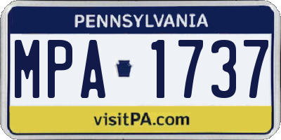 PA license plate MPA1737