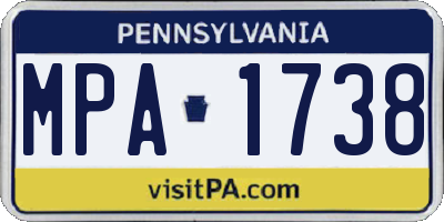 PA license plate MPA1738