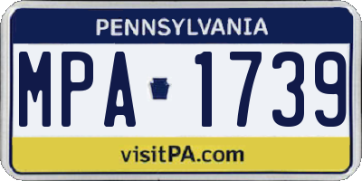 PA license plate MPA1739