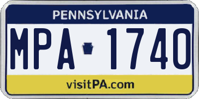 PA license plate MPA1740