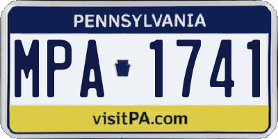 PA license plate MPA1741