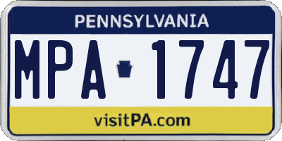 PA license plate MPA1747
