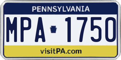 PA license plate MPA1750