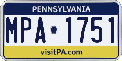 PA license plate MPA1751