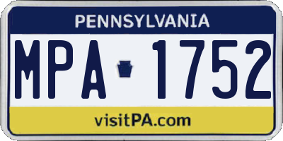 PA license plate MPA1752