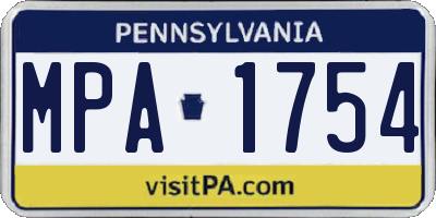 PA license plate MPA1754