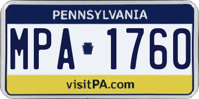 PA license plate MPA1760