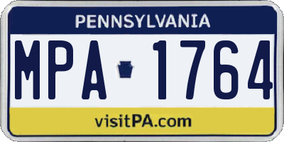 PA license plate MPA1764