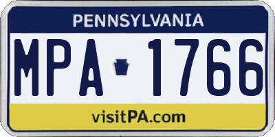 PA license plate MPA1766