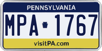 PA license plate MPA1767