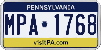 PA license plate MPA1768