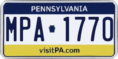 PA license plate MPA1770