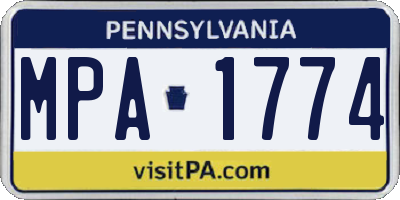 PA license plate MPA1774