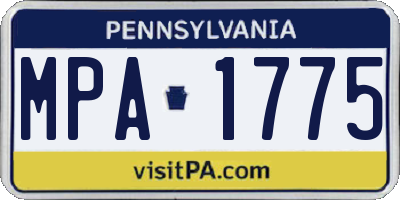 PA license plate MPA1775