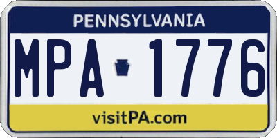 PA license plate MPA1776