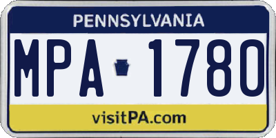 PA license plate MPA1780
