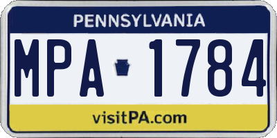 PA license plate MPA1784