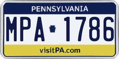 PA license plate MPA1786