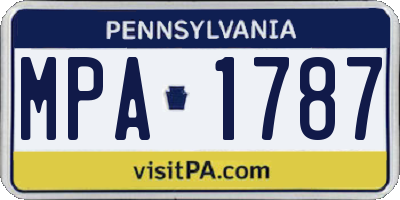 PA license plate MPA1787