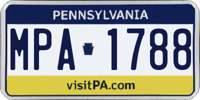PA license plate MPA1788