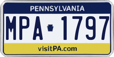 PA license plate MPA1797