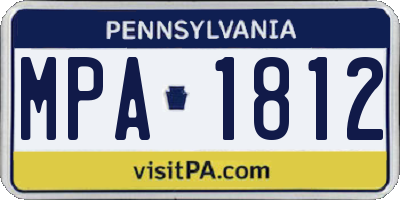 PA license plate MPA1812