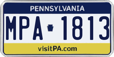 PA license plate MPA1813