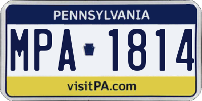 PA license plate MPA1814