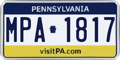 PA license plate MPA1817