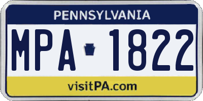 PA license plate MPA1822